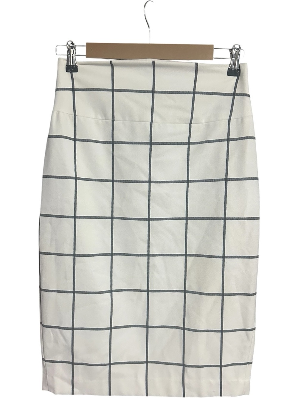 Express Window Pane Pencil Skirt White Black Size 4